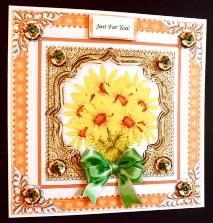 A Bouquet of Daisies - 8 x 8 Inch Decoupage Quick Card Sheet by Denise Murray