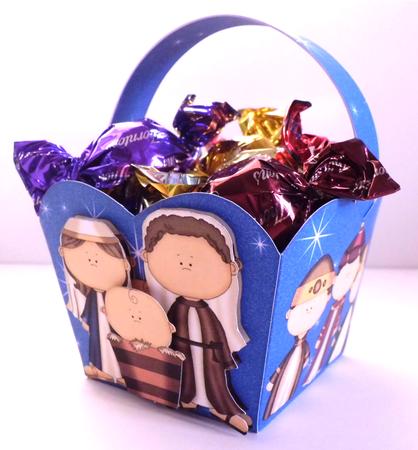 Christmas Treat Basket - Nativity by Denise Murray