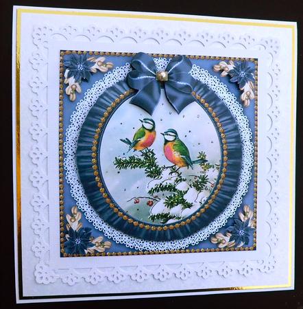 Christma S Blue Tits Blue Ruffle Decoupage Step by Step by Denise Murray