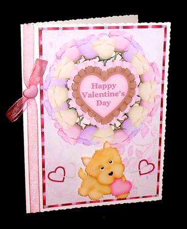 Sweet Roses Decoupage Card Front by Denise Murray