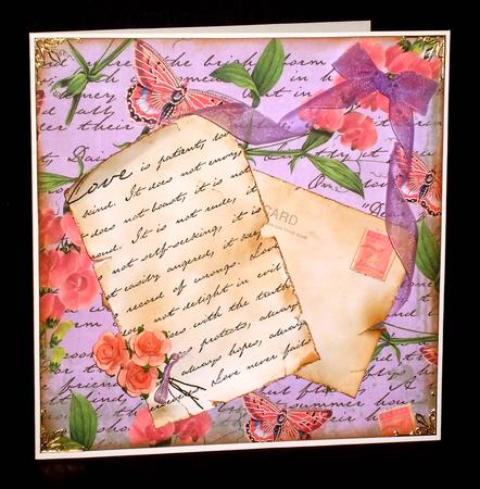 Lilac Coloured Sweet Pea Stamp A4 Backing Paper by Denise Murray