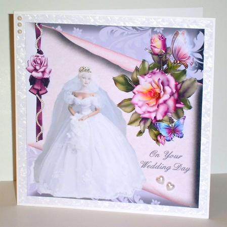 The Veiled Bride with Roses and Butterflies by Denise Murray