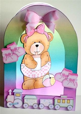 Arch Card Kit - Baby Girl Teddy by Denise Murray