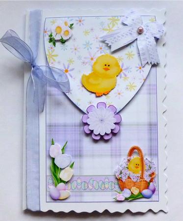 Easter Chick Envelope Card Front by Denise Murray
