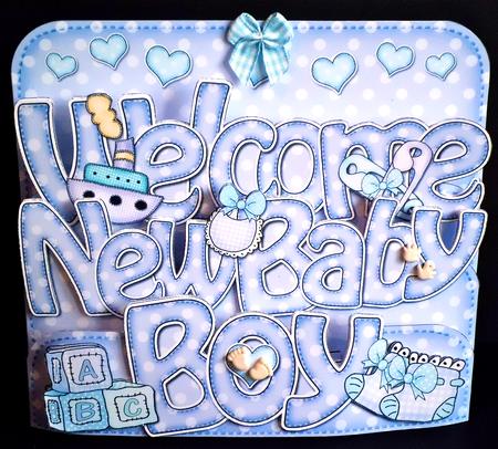 3D New Baby Boy Pop Out Word Card Kit by Denise Murray