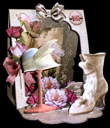 3D Open Front Easel Kit - Roses & Lace by Denise Murray