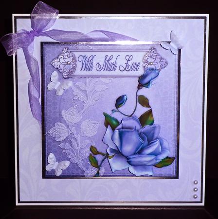 5x5 Twilight Rose Decoupage by Denise Murray