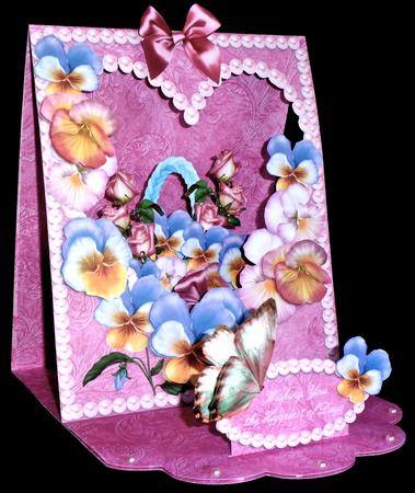 3D Open Front Easel Kit - Pansies & Pearls by Denise Murray