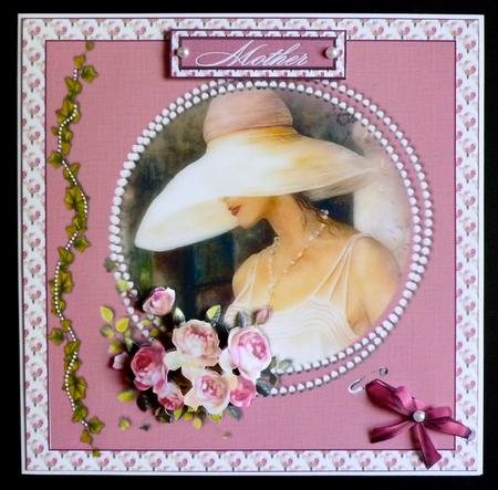 8x8 Vitage Lady in Pearl Frame by Denise Murray