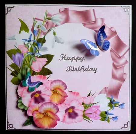 8x8 Spring Flowers Pink by Denise Murray