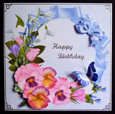 8x8 Spring Flowers on Lavender by Denise Murray