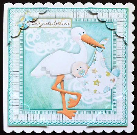 Caucasian Baby Boy 8 x 8 Corner Stacker by Denise Murray