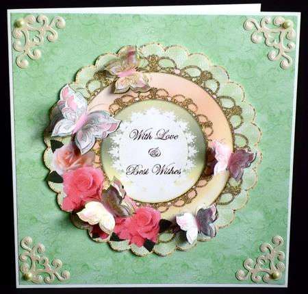 With Love Topper with Butterflies & Roses 2 by Denise Murray