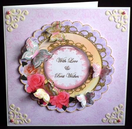 With Love Topper with Butterflies & Roses 4 by Denise Murray