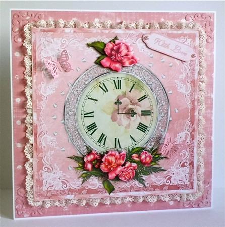 Timeless Roses Square Card Front with Step by Step by Denise Murray