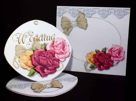 Oval Wedding Easel Card & Envelope Kit 1 by Denise Murray