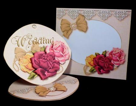 Oval Wedding Easel Card & Envelope Kit 2 by Denise Murray
