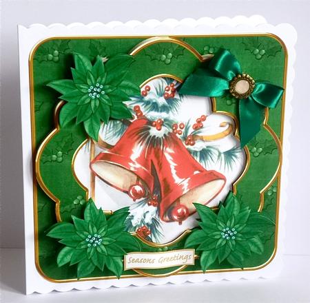 Christmas Bells Green Christmas Fancy 8in Decoupage Cf Kit by Denise Murray