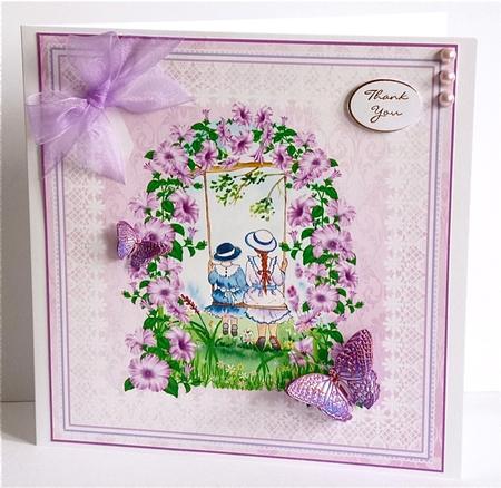 Swing Time with Archway and Butterflies Decoupage by Denise Murray