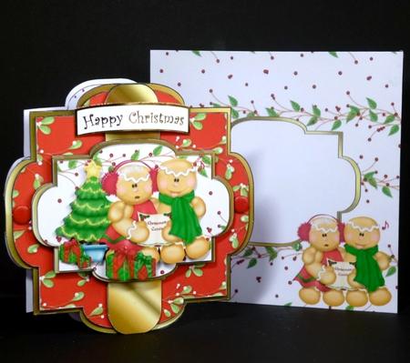 Gingerbread Carol Singers - Shaped Layered Card by Denise Murray