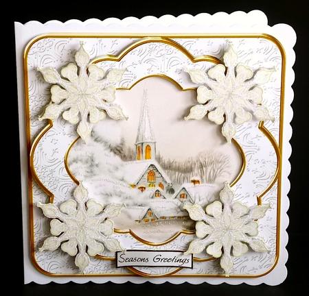 Ice Church Snowflake Fancy Picture 8in Decoupage Cf Kit by Denise Murray