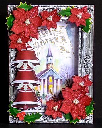 Inside Out Card Christmas Bells 3D with Instructions by Denise Murray