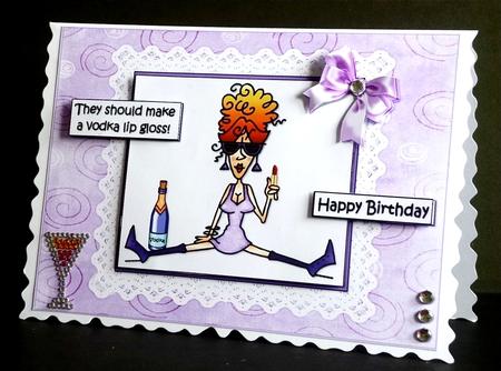 Rita Wanta a Vodka Lip Gloss Quick Card by Denise Murray