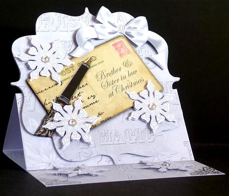 Silver Flake Brother Sister in Law Easel Card Envelope Kit by Denise Murray