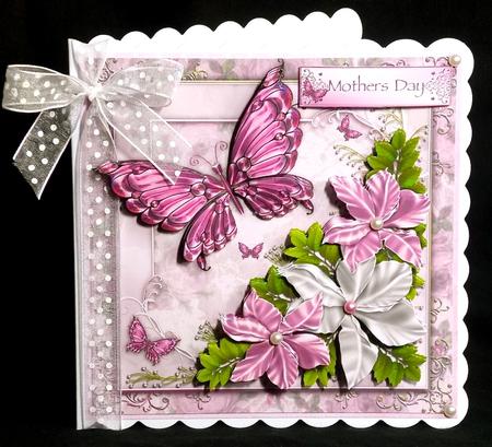 Pink Butterflies & Flowers by Denise Murray