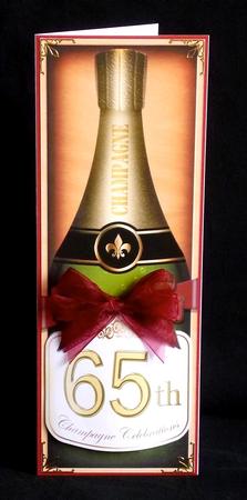 Large Dl 65th Champers in a Box Quick Card 3D Decoupage by Denise Murray
