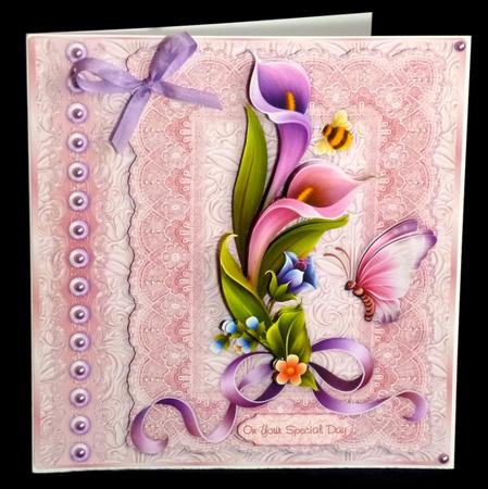 Lilies and Lace 8" Square Card Mini-kit by Denise Murray