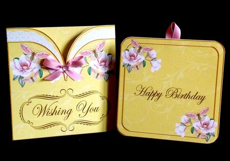 Pinkl Magnolia Butterfly Happy Birthday Pocket Pull Card Kit by Denise Murray
