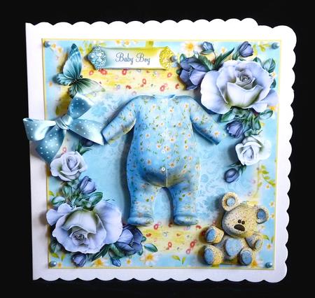 Baby Boy Romper and Teddy Mini Kit by Denise Murray