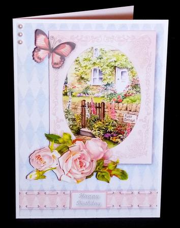 Country Cottage Floral Quick Card by Denise Murray