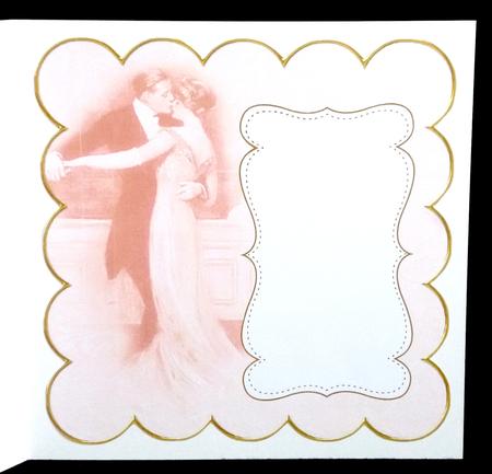 Pink Dancing Couple Plain 8in Scallop Insert Panel by Denise Murray