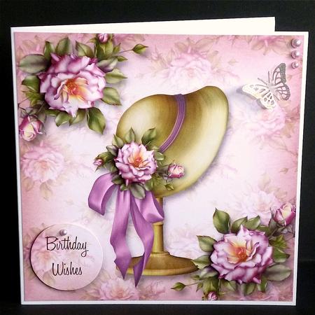 Vintage Roses & Rose Bonnet by Denise Murray