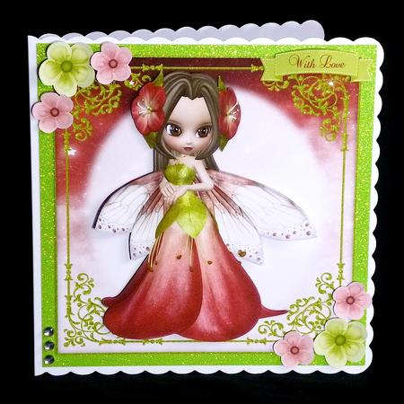 Sweet Flower Fairy 8x8 Topper & Embellishments by Denise Murray