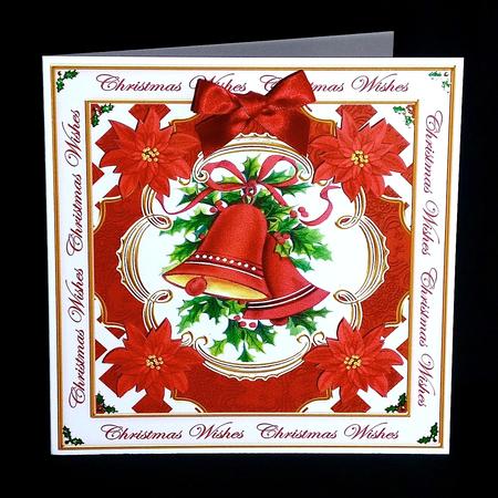 Christmas Bells Christmas Wishes Lattice Corner 8in Topper by Denise Murray