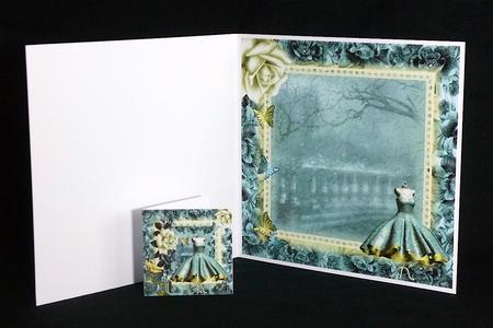 Insert to Compliment 8x8 Topper Lemon and Teal Dress by Denise Murray
