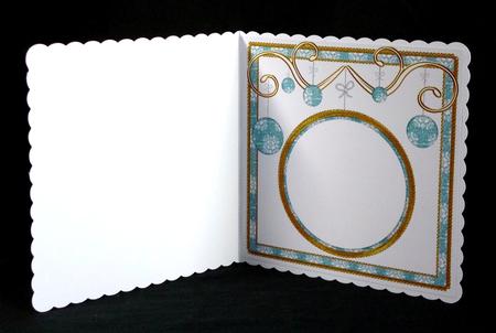 Teal Diddy Flakes Christmas Bauble 8in Insert Panel by Denise Murray