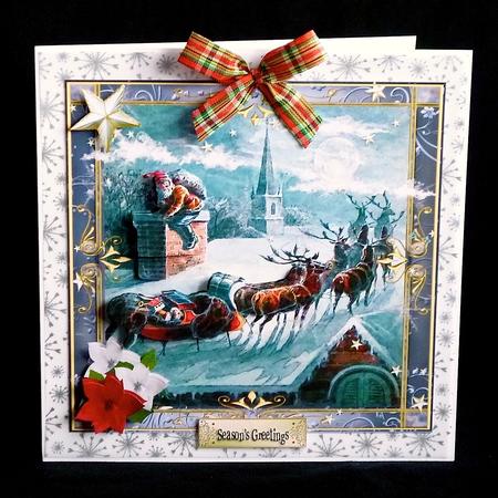 Moonlight Santa and Stars Topper & Decoupage by Denise Murray
