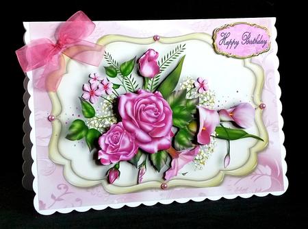 Beautiful Pink Rose Spray by Denise Murray