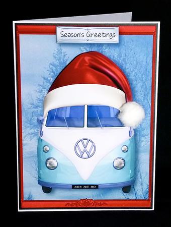 Vw Camper Van Merry Christmas by Denise Murray