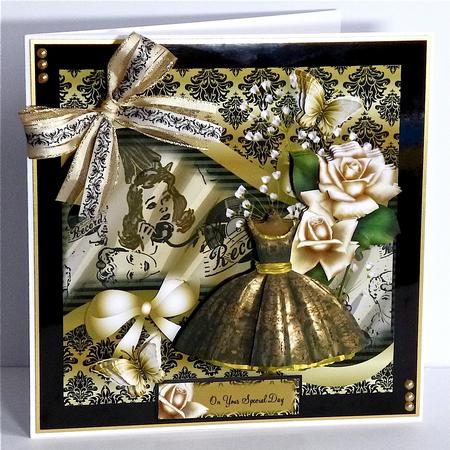 Retro Gold and Black Card Front Kit by Denise Murray