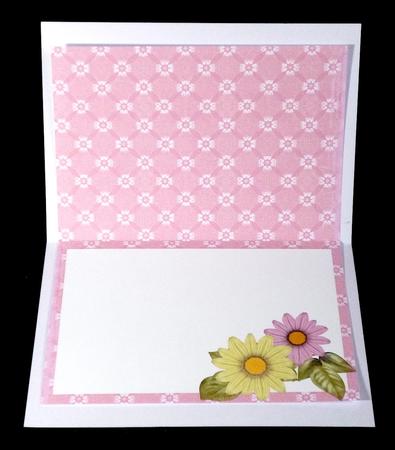 Pink Daisy Fancy Square Kit Matching Folded Insert by Denise Murray