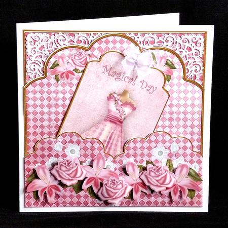 Pink Check Magical Day Scallop Fashion Tag Cf Mini Kit by Denise Murray