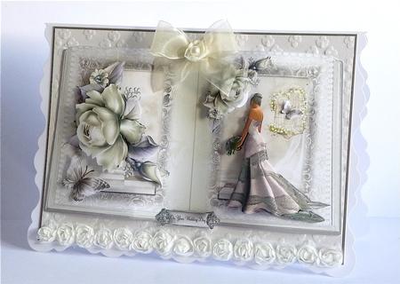 Beautiful Ivory Wedding Book Style Topper by Denise Murray