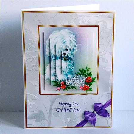 Puppy Pyramid Card - Get Well by Denise Murray