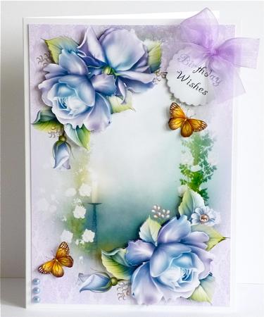 Soft Blue Porcelain Roses by Denise Murray