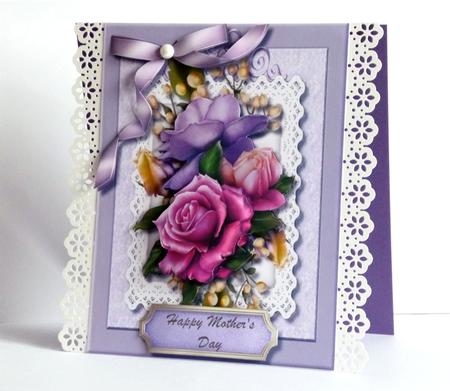 Lovely Lilac Roses and Babys Breath by Denise Murray